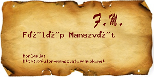Fülöp Manszvét névjegykártya